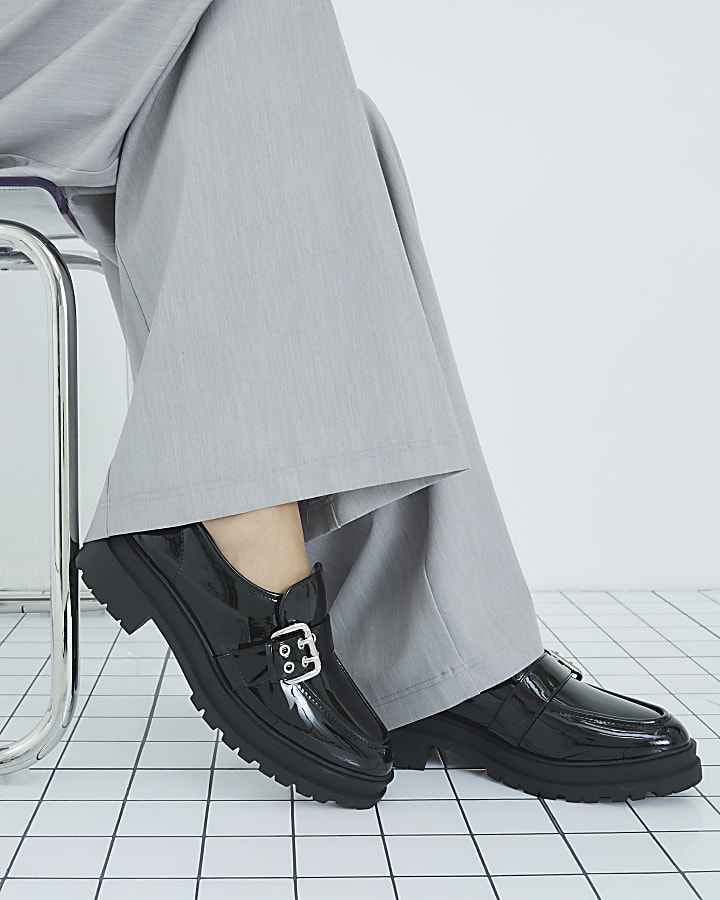 Black Buckled Loafers
