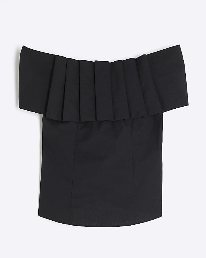 Black Bow Back Bardot Top