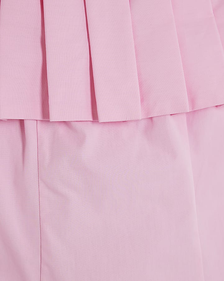 Pink Premium Bow Mini Bardot Dress