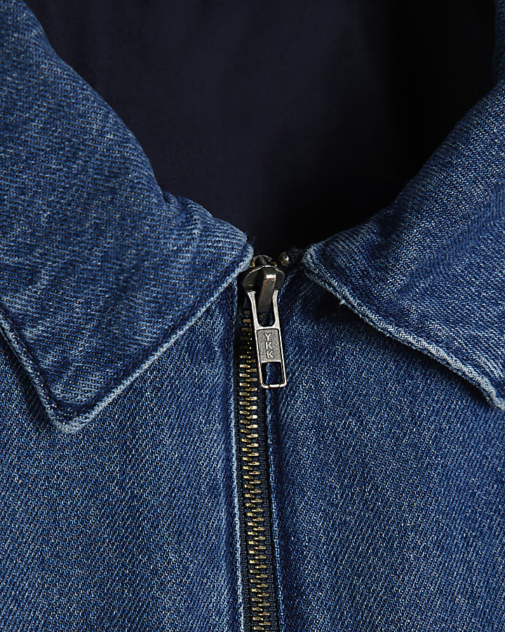 Blue Denim Short Sleeve Bubble Hem Top