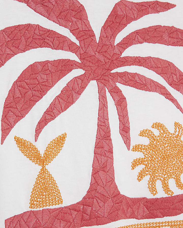 White St Tropez Embroidered T-Shirt