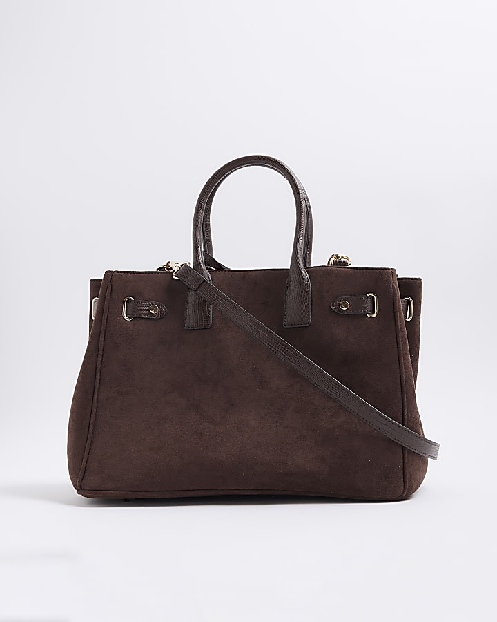 Brown Faux Suede Tote bag