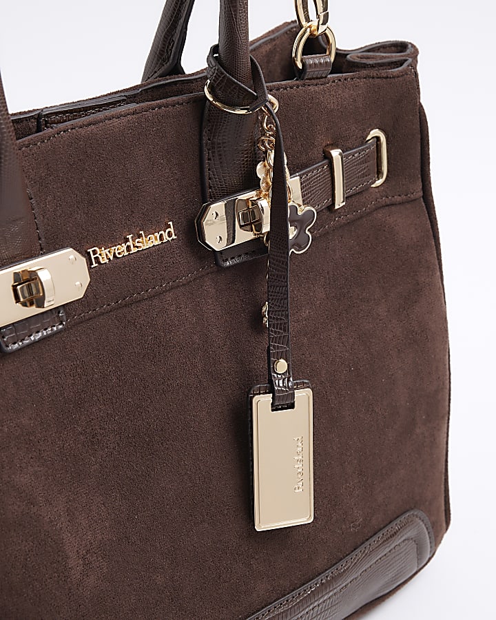 Brown Faux Suede Tote bag