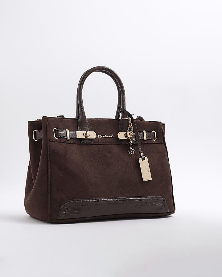 Brown Faux Suede Tote bag