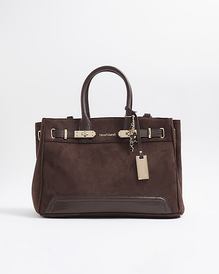 Brown Faux Suede Tote bag