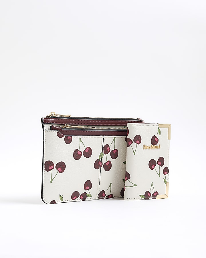 Cream Cherry Monogram Travel Bundle Bag
