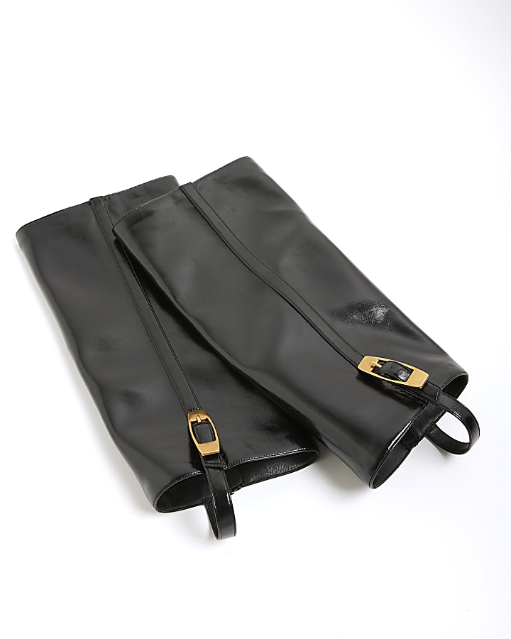 Black 2 In 1 High Leg Heeled Boots