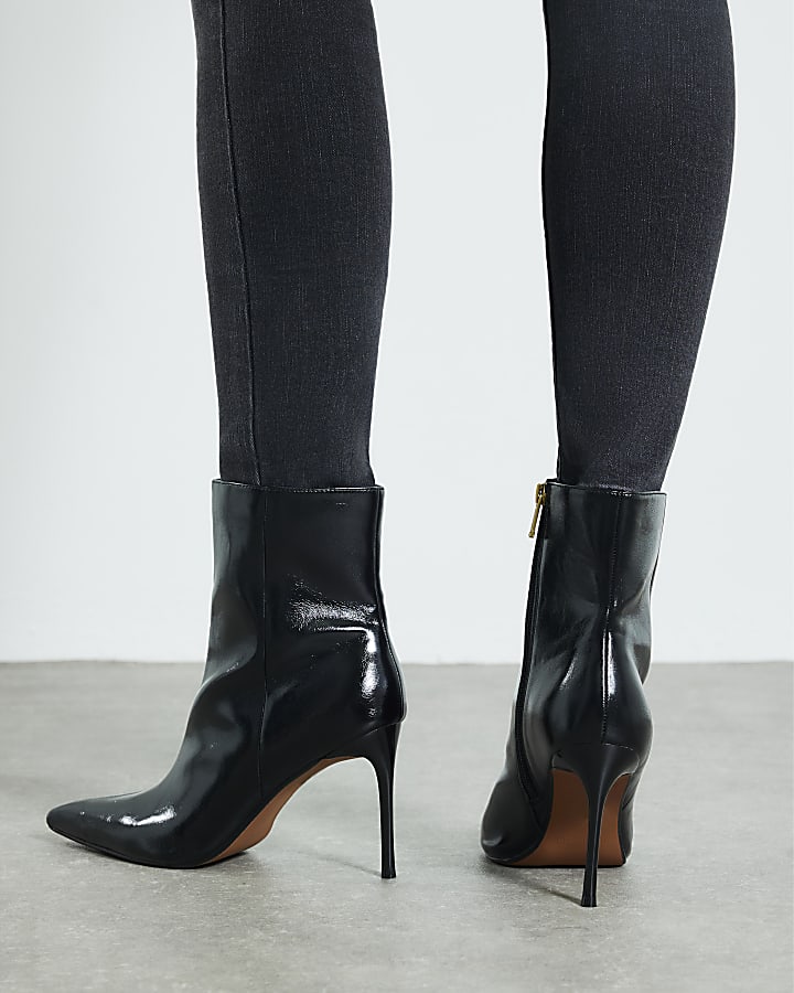 Black 2 In 1 High Leg Heeled Boots
