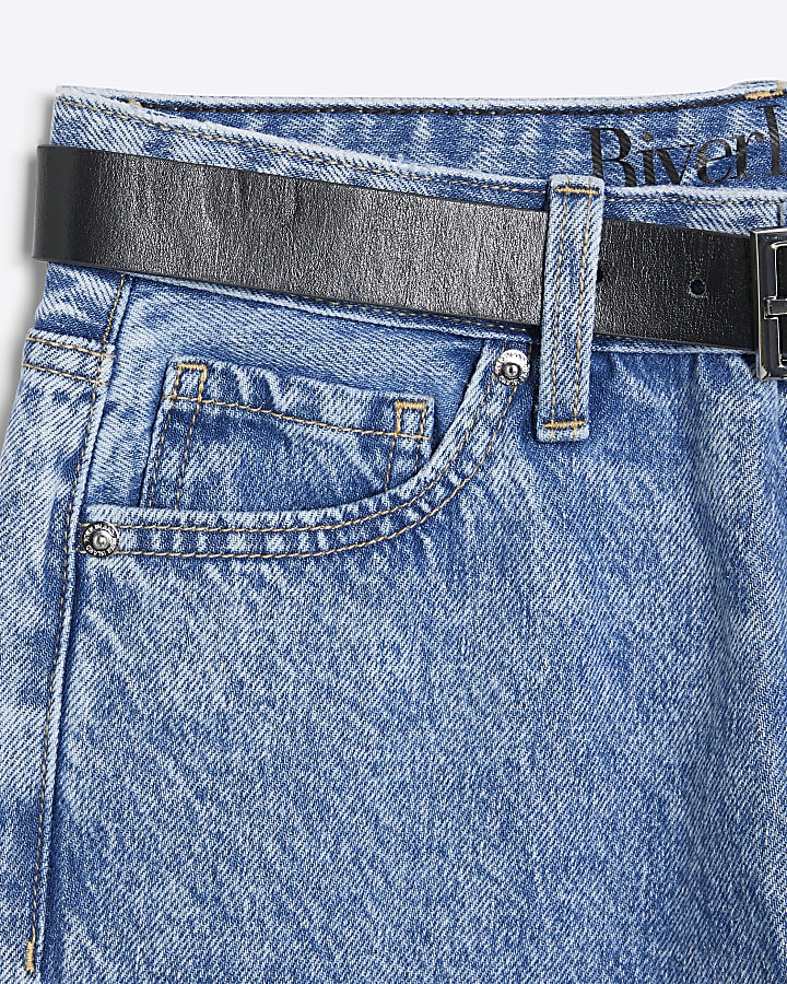 Petite Blue Relaxed Straight Leg Jeans