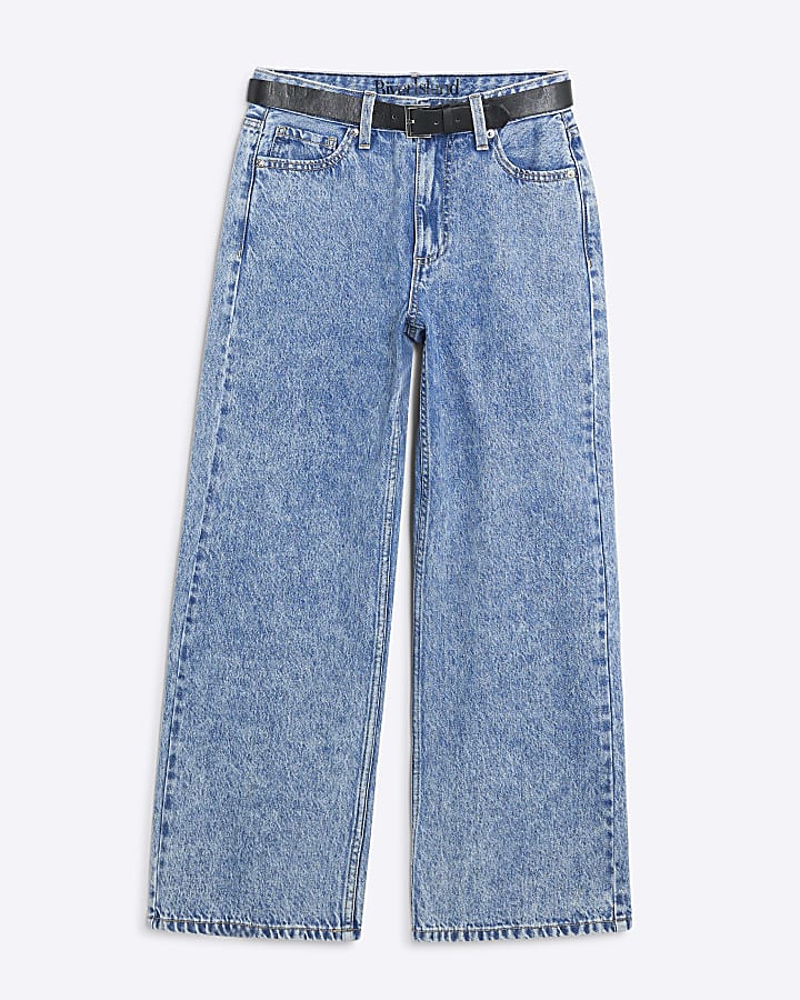 Petite Blue Relaxed Straight Leg Jeans