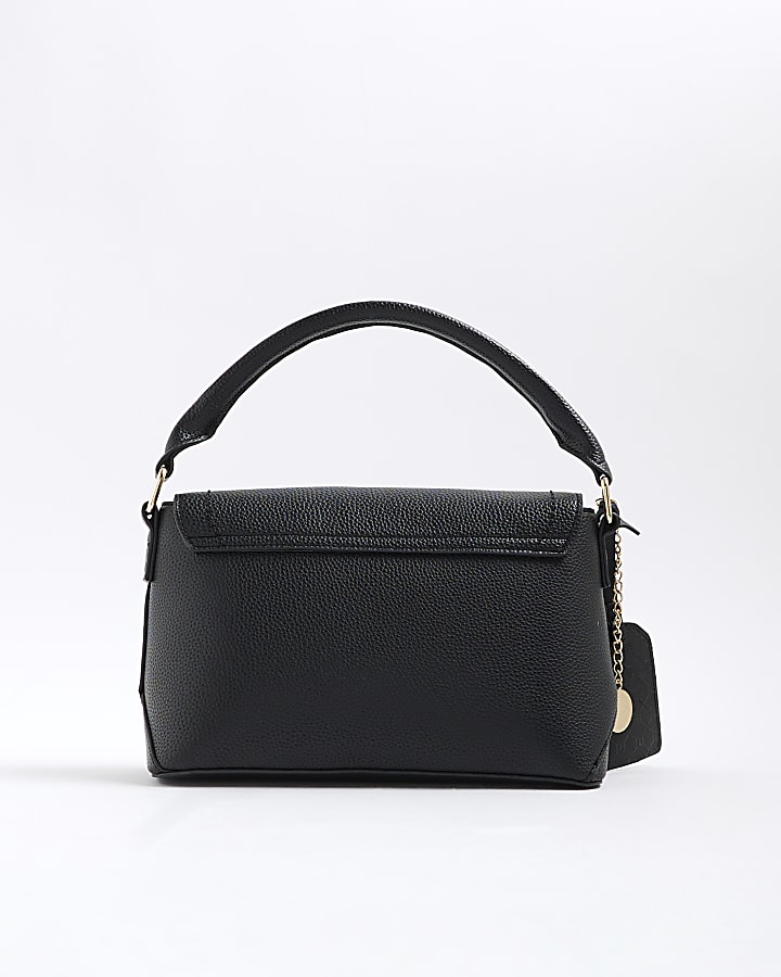 Black Asymmetric Flap Cross Body Bag
