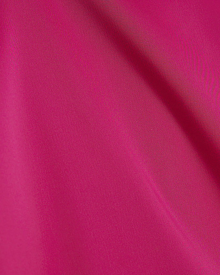 Pink Satin Tie Waist Slip Dress