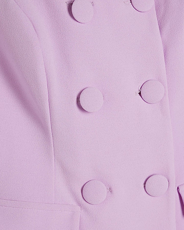 Purple Sleeveless Double Breasted Playsuit