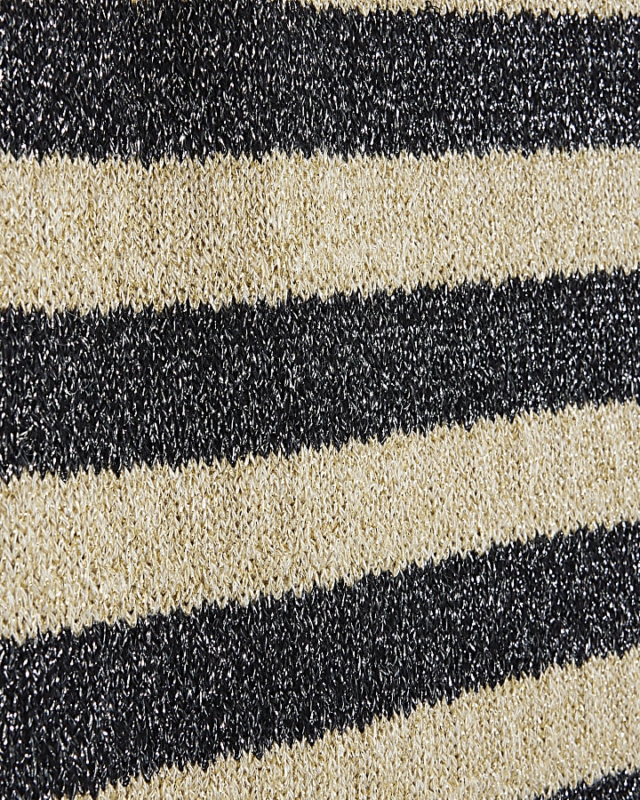Metal Crochet Metallic Stripe Dress