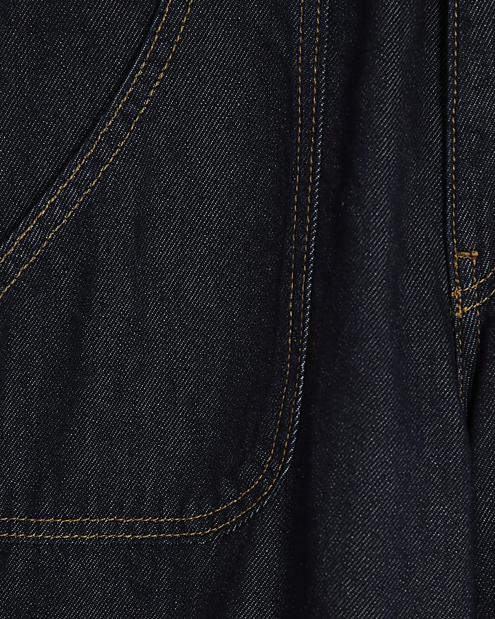 Petite Blue High Rise Baggy Wide Leg Jeans