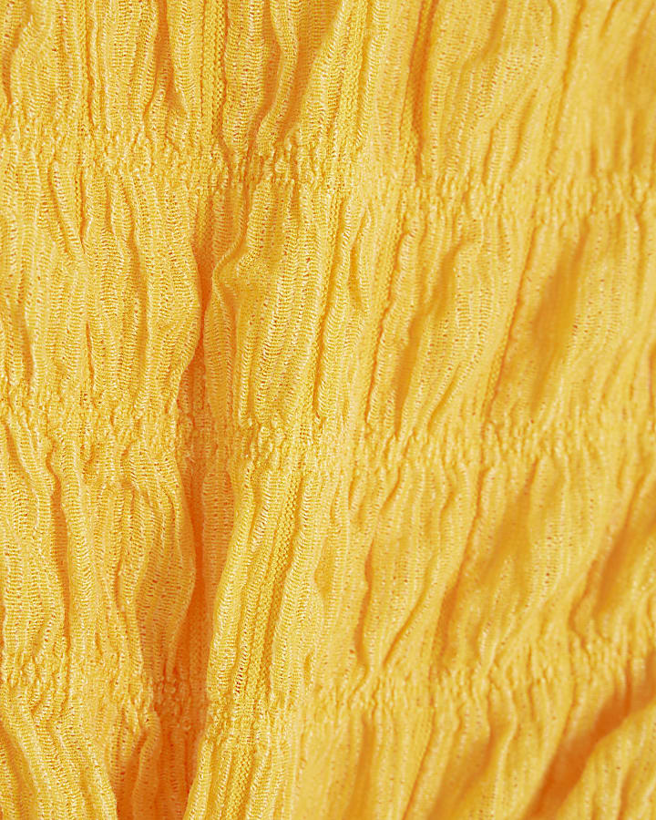 Yellow Textured Bandeau Top