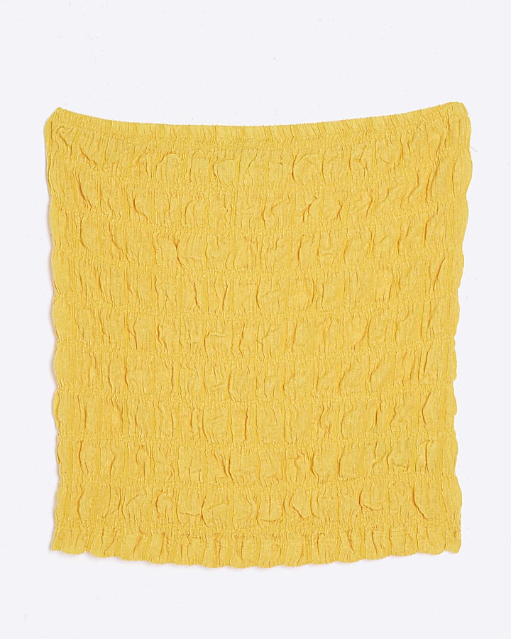 Yellow Textured Bandeau Top