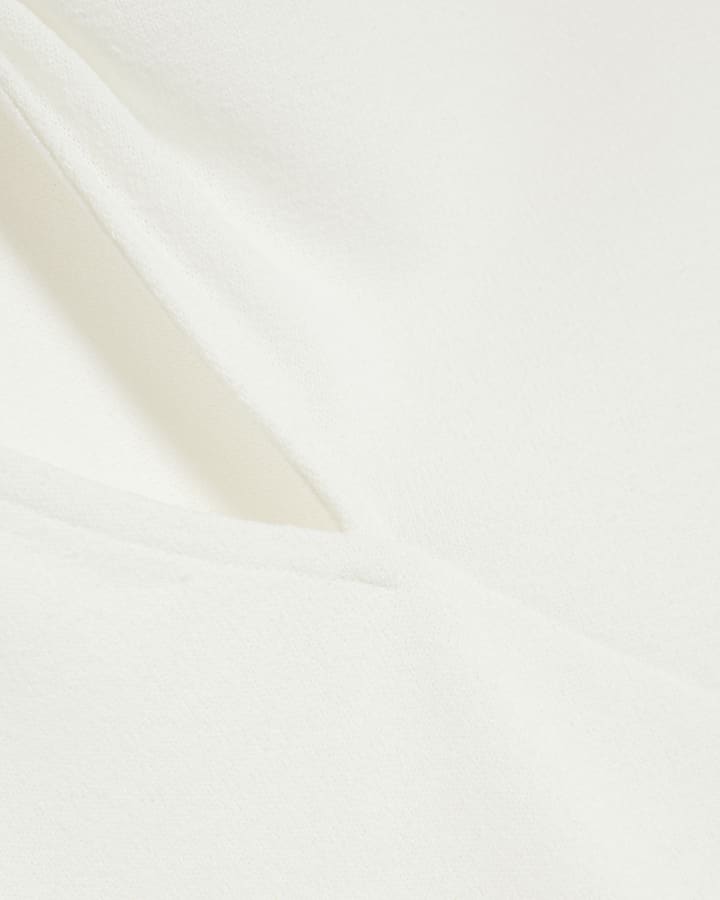 White Short Sleeve Trim Neckline T-Shirt