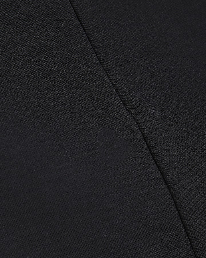 Black Sleeveless Zip Collar Mini Dress