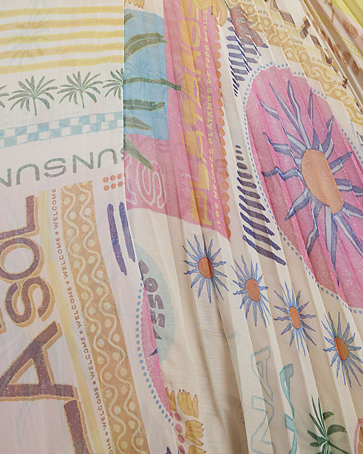 Orange Halter Neck Pleated Maxi Dress