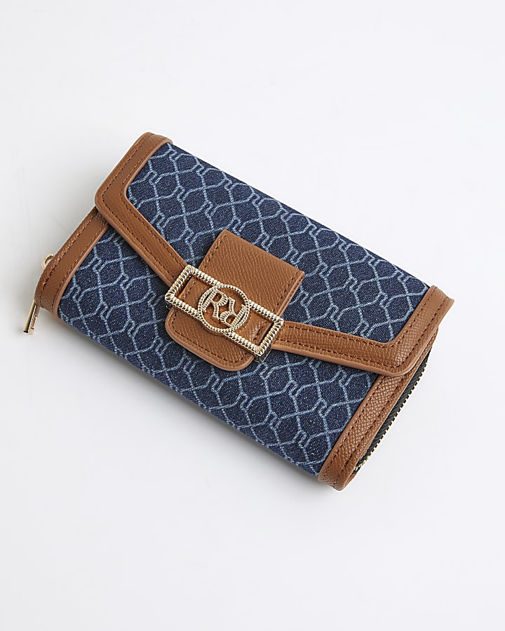 Blue Denim RI Monogram Purse