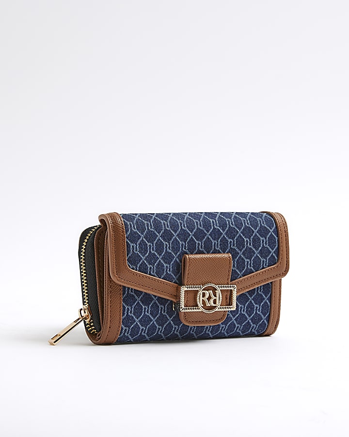 Blue Denim RI Monogram Purse