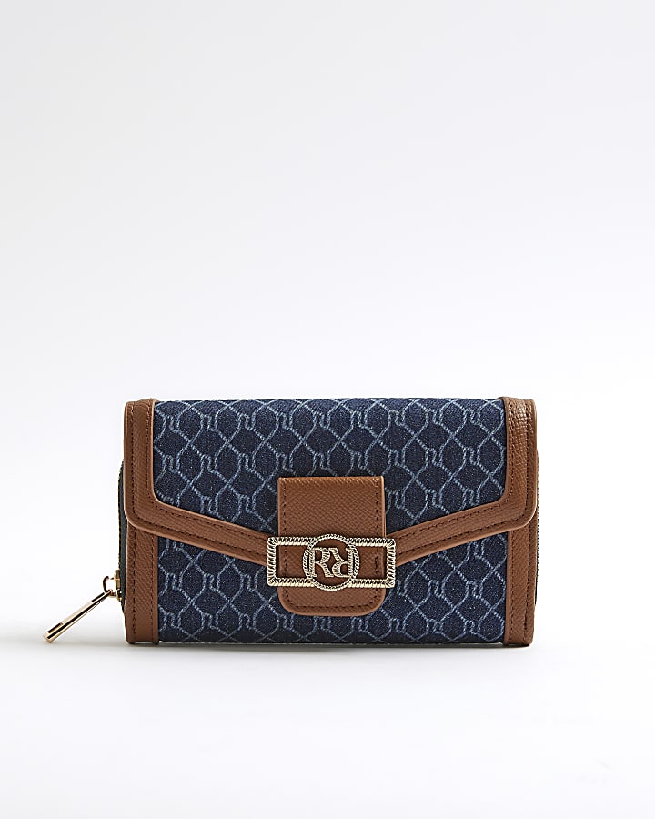 Blue Denim RI Monogram Purse