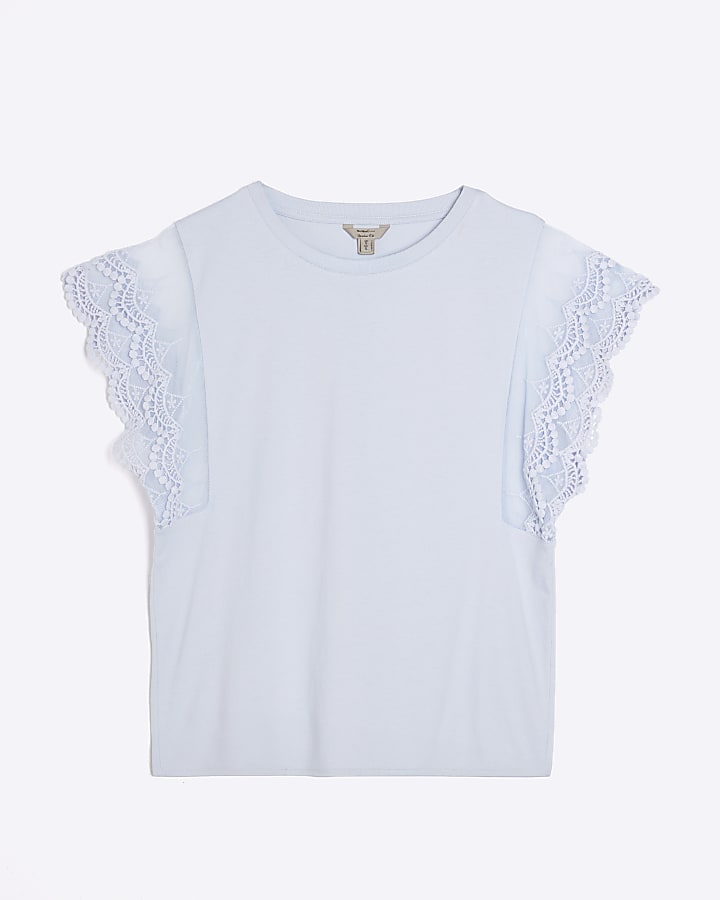 Blue Lace Hybrid Sleeve T-shirt