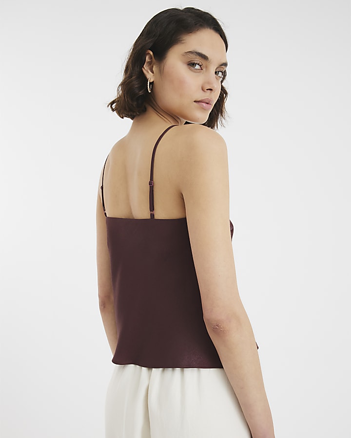 Brown Metallic Cami Top