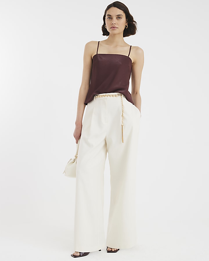Brown Metallic Cami Top