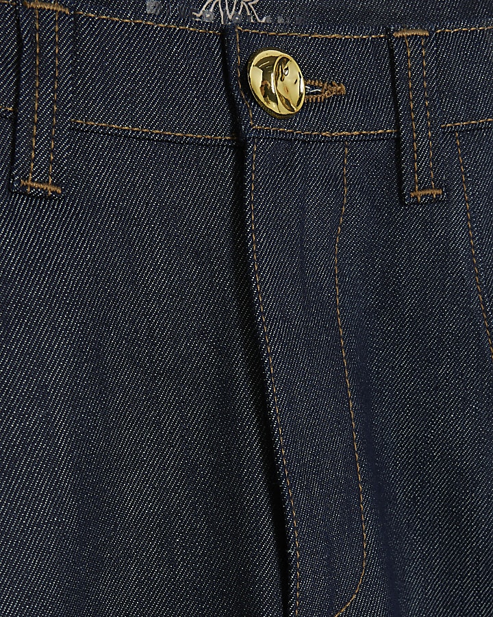 Blue High Rise Tapered Jeans