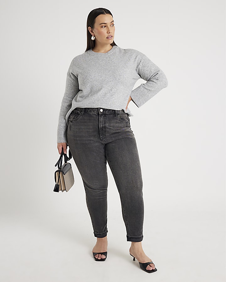 Black High Rise Mom Jeans