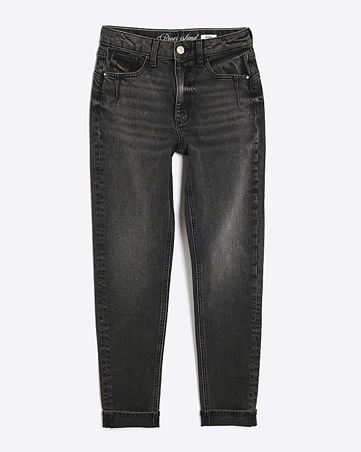 Black High Rise Mom Jeans