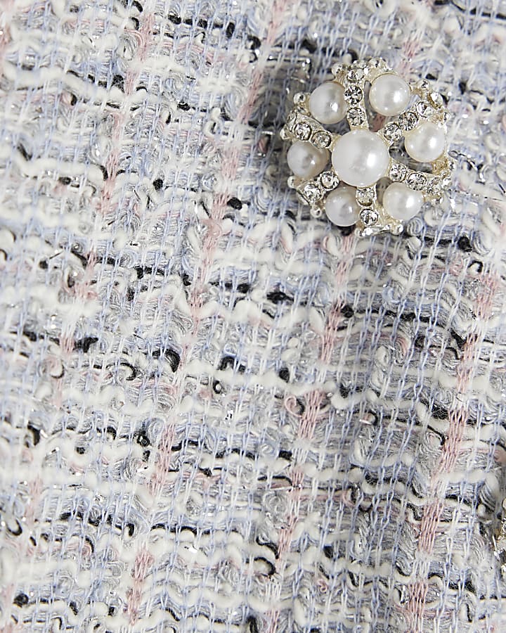 Purple Boucle Button Shorts