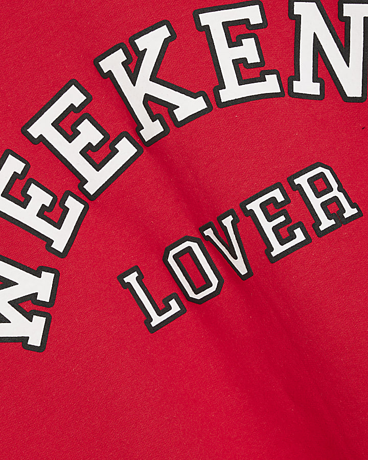 Red Long Sleeve Weekend Sweatshirt