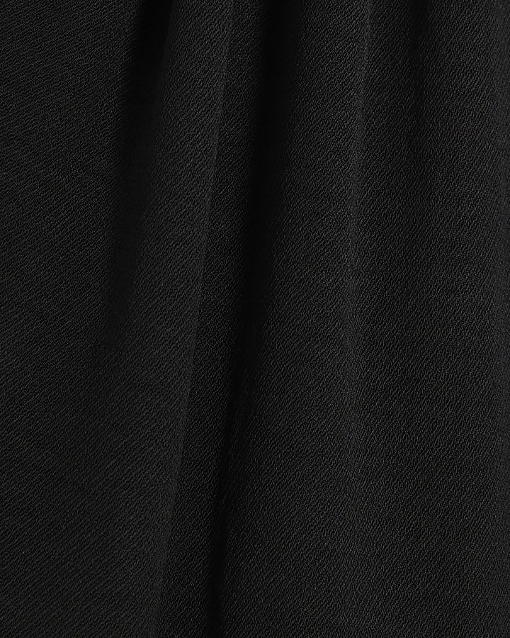 Black V Neck Tie Detail Jumpsuit