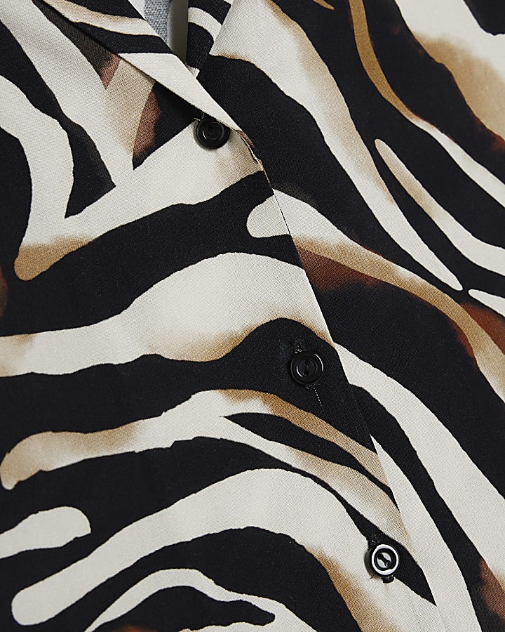 Beige Zebra Print Shirt