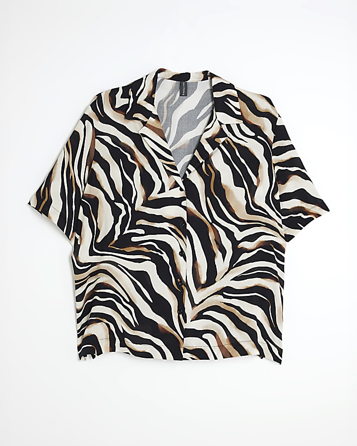 Beige Zebra Print Shirt