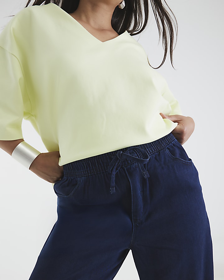 Blue Wide Leg Pyjama Style Jeans