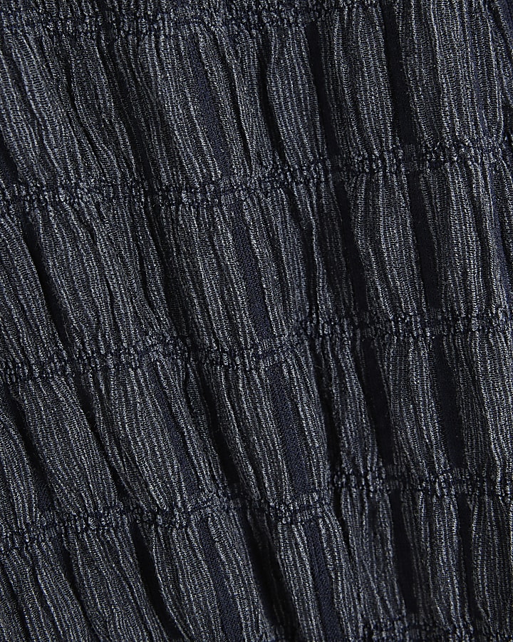 Blue Textured Culottes