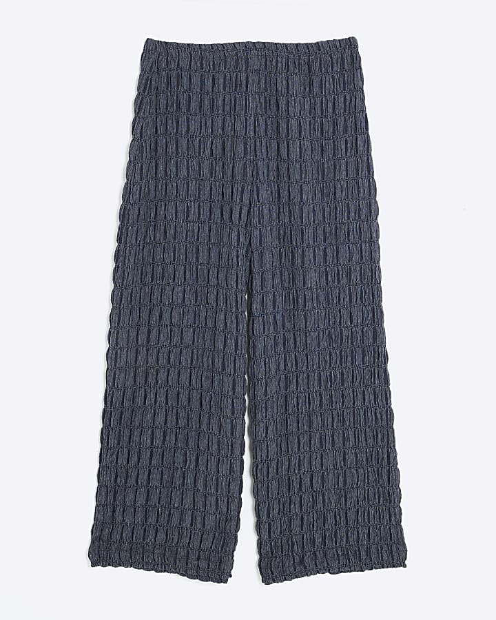 Blue Textured Culottes