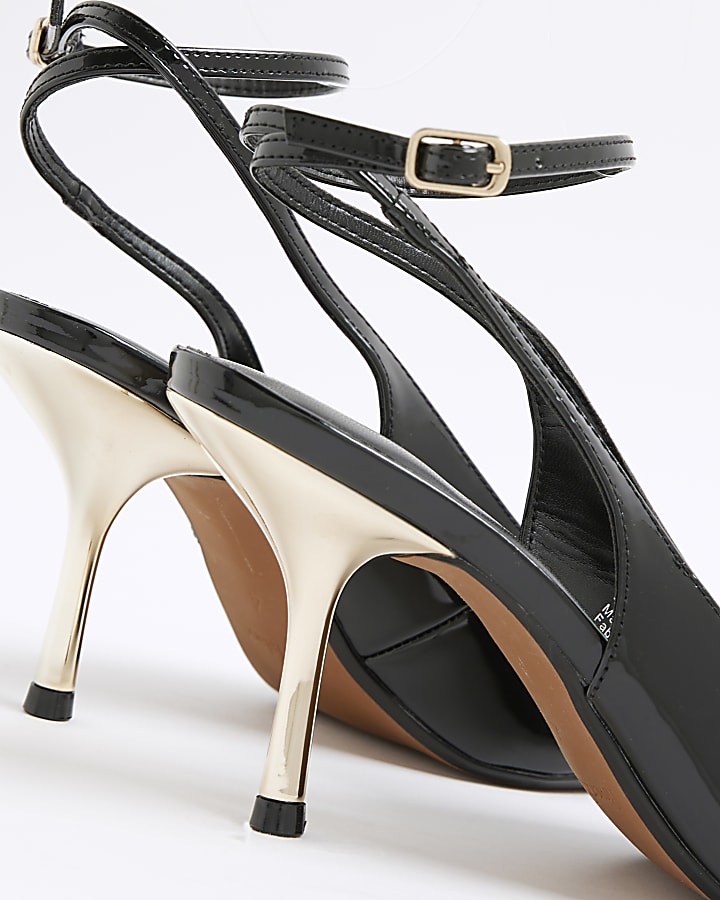 Black Patent Slingback Heels
