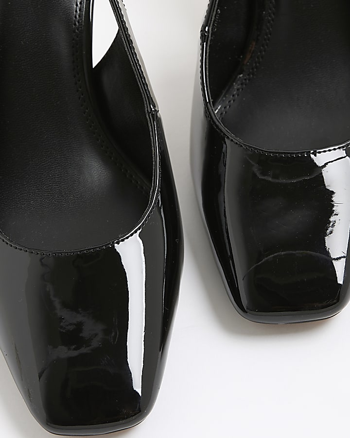 Black Patent Slingback Heels