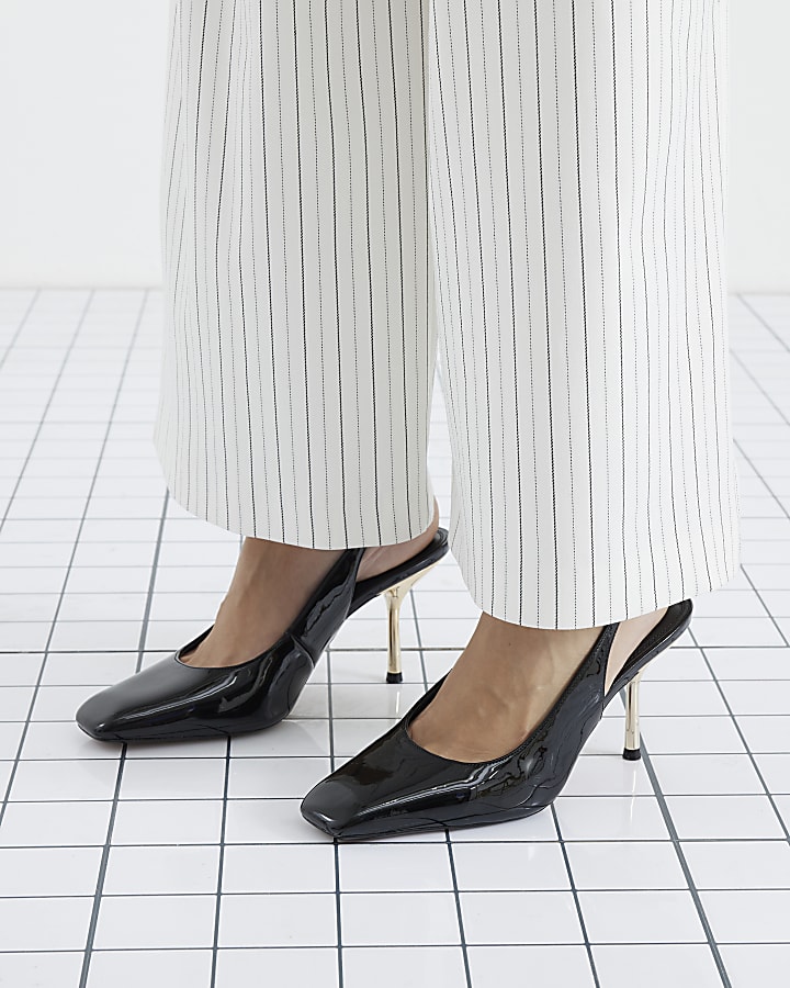 Black Patent Slingback Heels