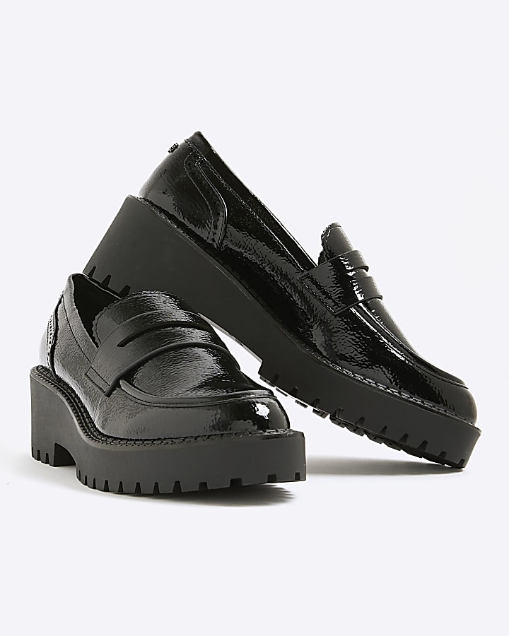 Black Patent Chunky loafers