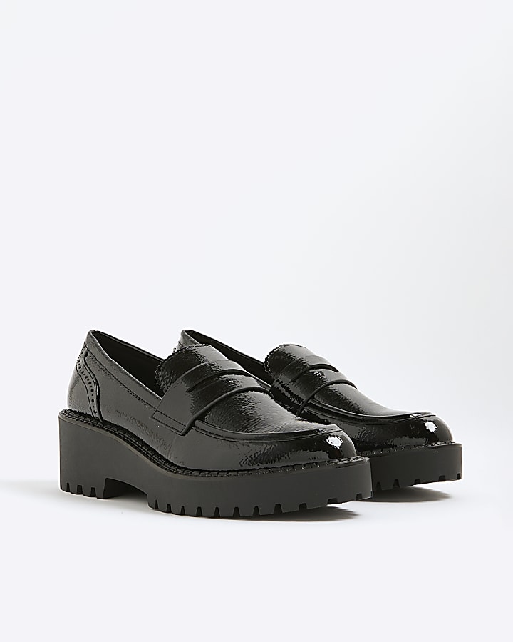 Black Patent Chunky loafers