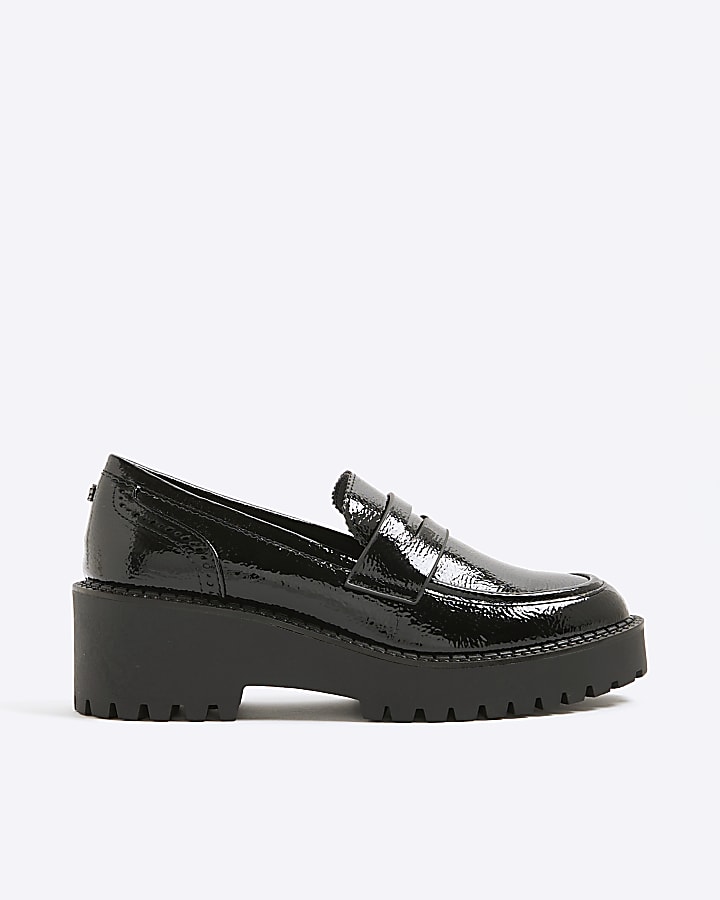 Black Patent Chunky loafers