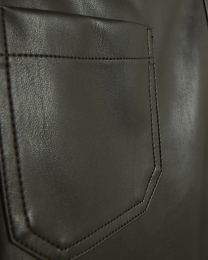 Brown Patch Pocket Fitted Bootcut Trousers