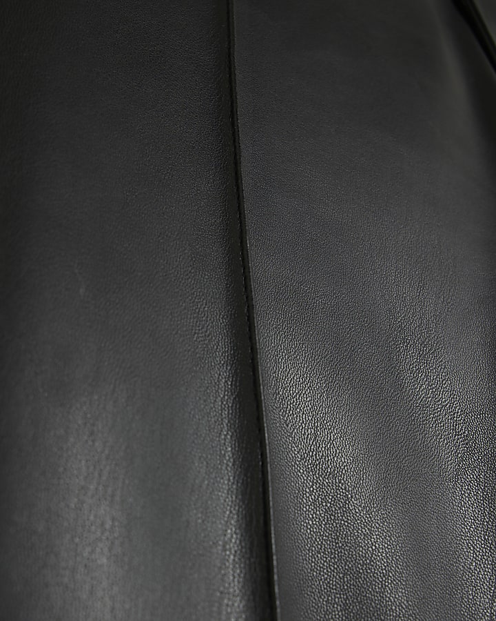 Black Faux Leather Cropped Trousers