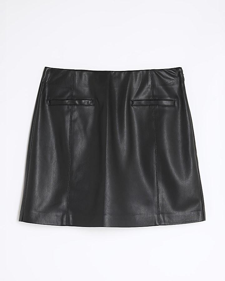 Black Pocket Detail Mini Skirt